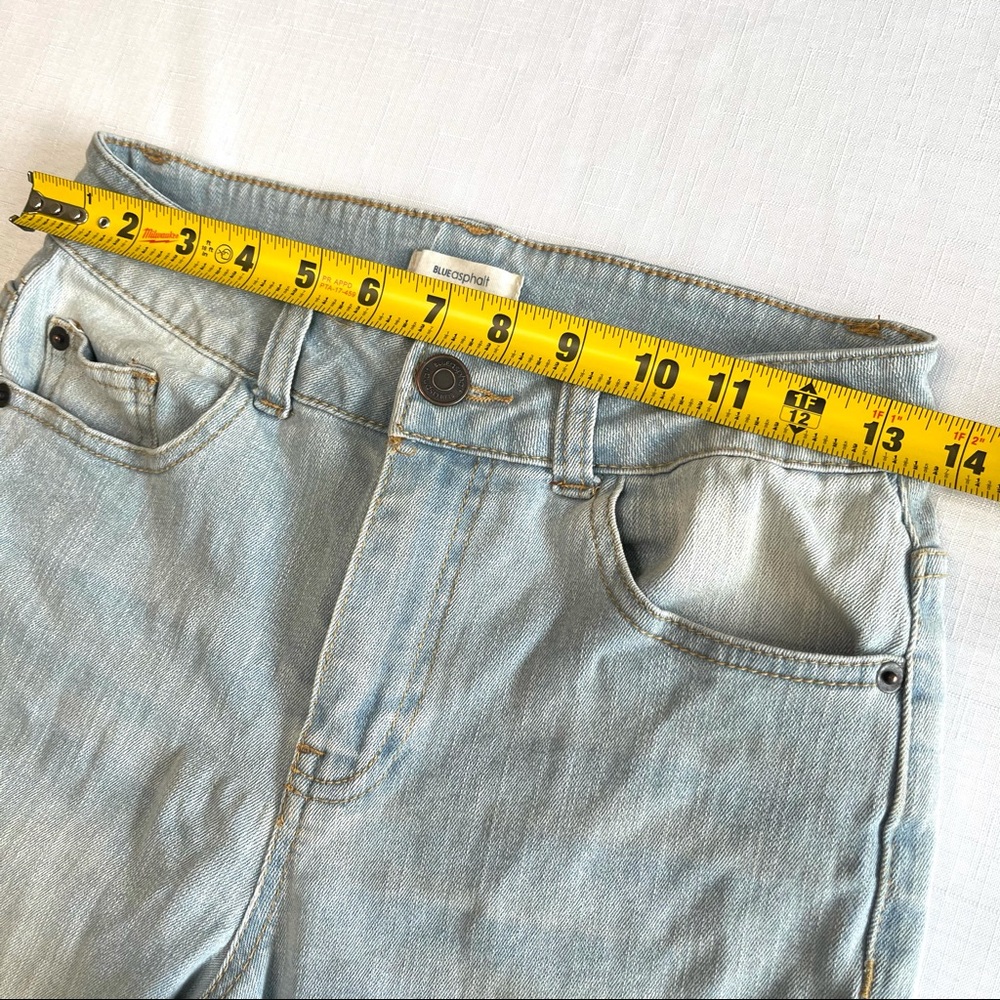 BLUE ASPHALT jeans lightly distressed denim 5/27 light wash denim blue jeans 5 - Picture 5 of 10